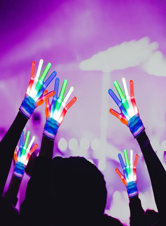 Ash & Roh® LED gloves for kids teens adults Christmas gifts 5 Colors 6 Light Modes Colorful LED Rave Gloves for Christmas party Carnival cool fun toys gifts (21 CM, MULTI COLOUR) - Image 5